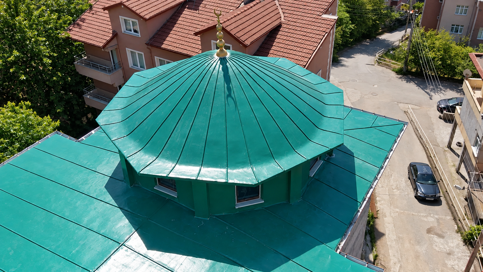 Elmatepe Merkez Camii tamamlanan kaplama